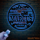 Custom Rescue Vehicles Name Sign Personalized Children’s Metal Name Sign Metal Vehicle Themed Wall Art Kid’s Nursery