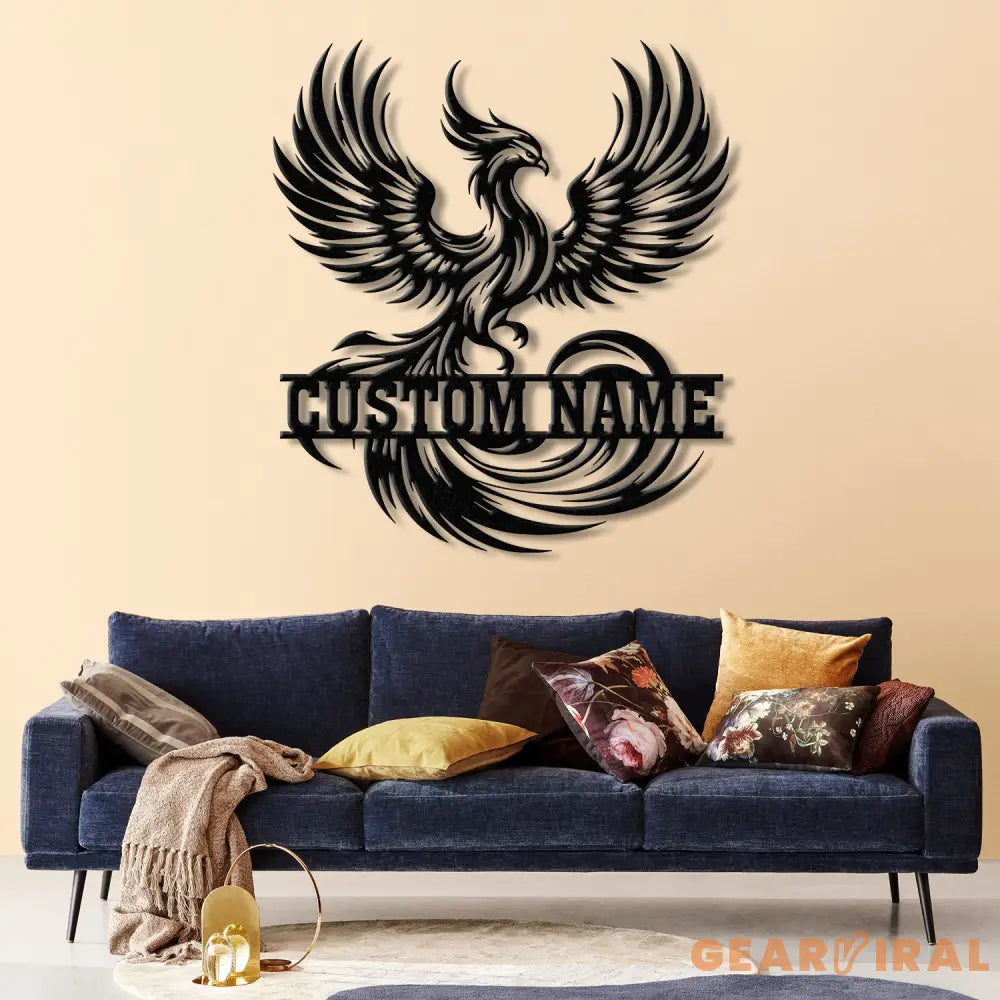 Custom Rising Phoenix Metal Sign With Led Lights Personalized Metal Wall Decor Phoenix Metal Sign Metal Wall Hangings