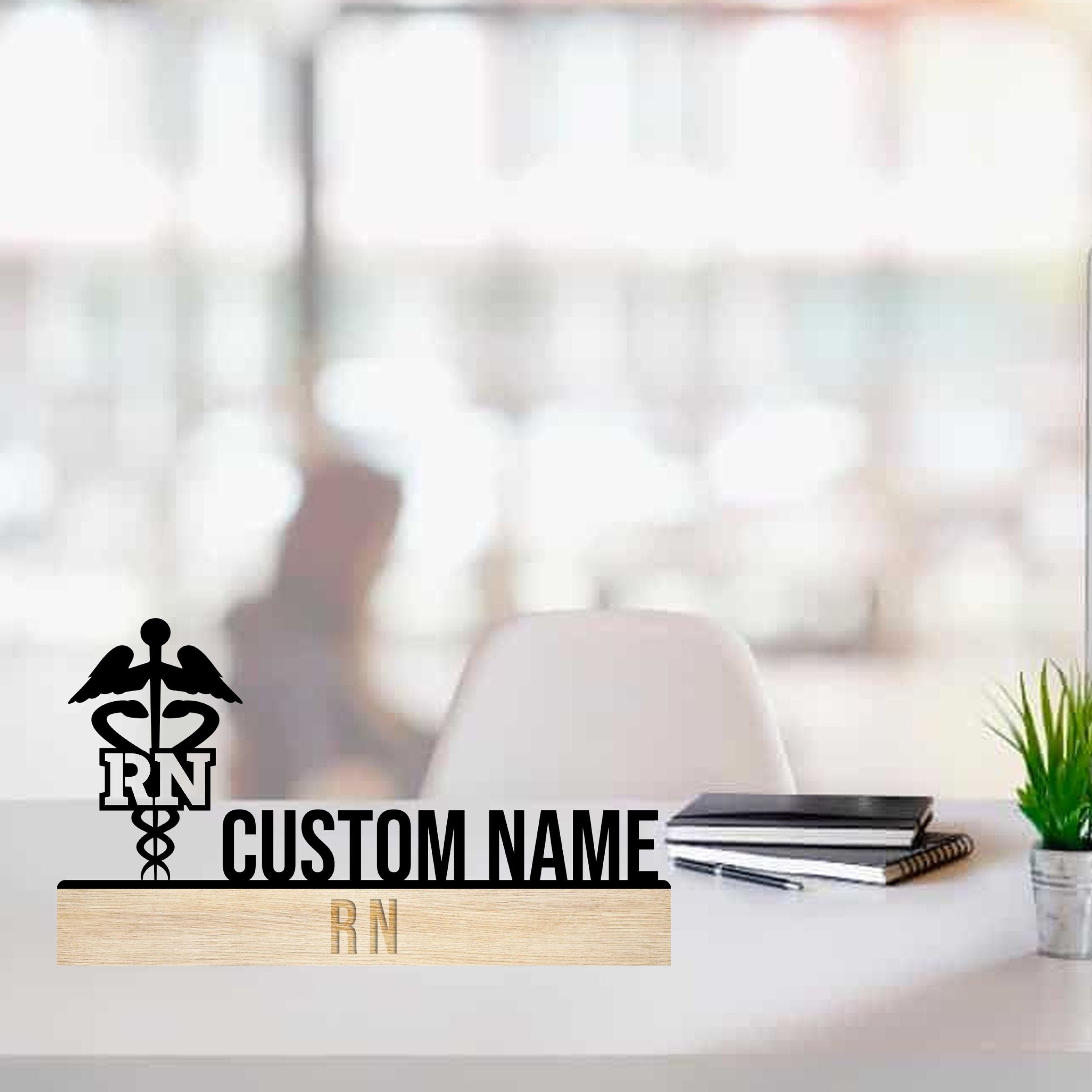 Custom RN Doctor Desk Name Plate - RN Doctor Metal Nameplate For Desk - Desk Nameplate - RN Doctor Office Decor | GearViral