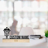 Custom RN Doctor Desk Name Plate - RN Doctor Metal Nameplate For Desk - Desk Nameplate - RN Doctor Office Decor | GearViral