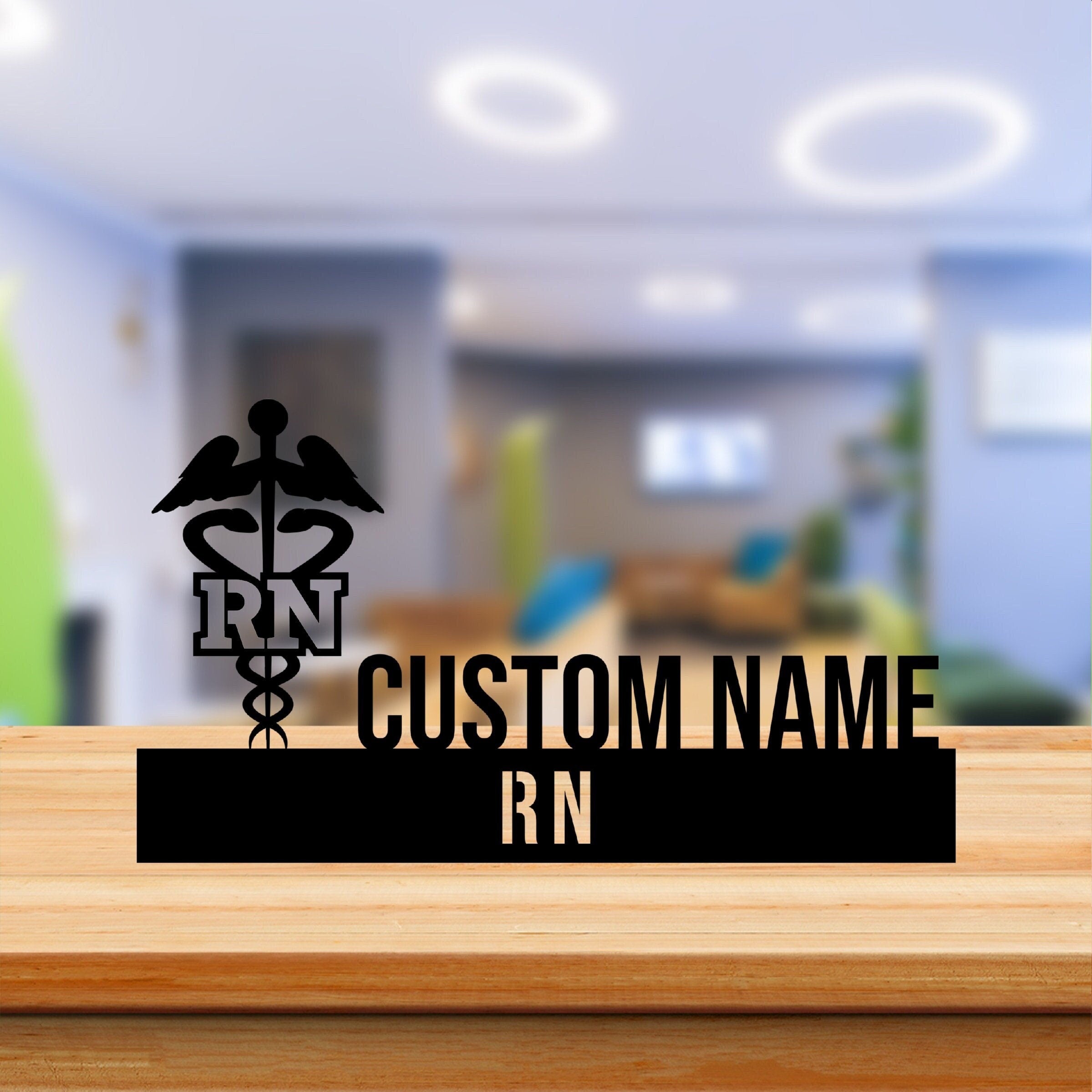 Custom RN Doctor Desk Name Plate - RN Doctor Metal Nameplate For Desk - Desk Nameplate - RN Doctor Office Decor | GearViral