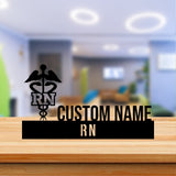 Custom RN Doctor Desk Name Plate - RN Doctor Metal Nameplate For Desk - Desk Nameplate - RN Doctor Office Decor | GearViral