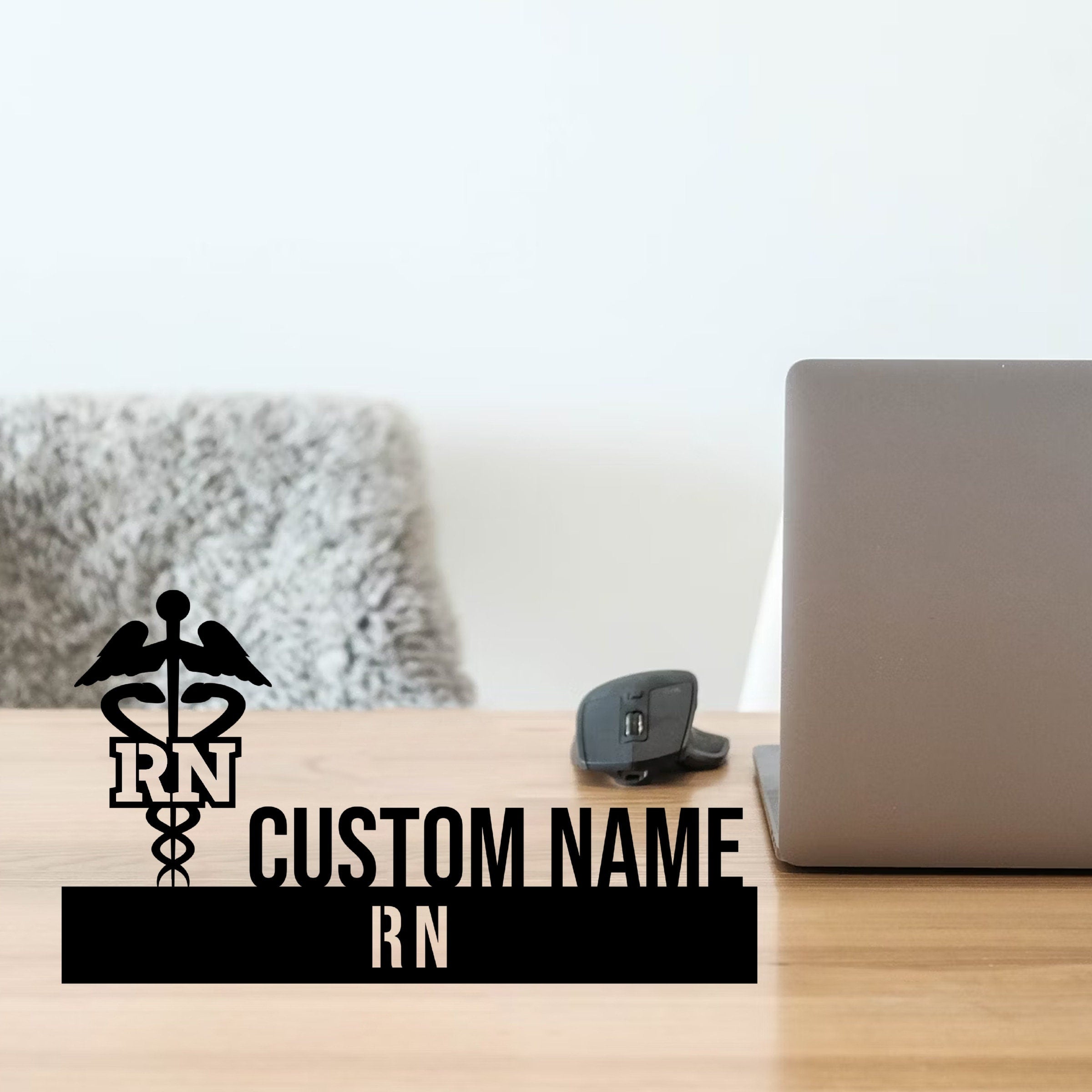 Custom RN Doctor Desk Name Plate - RN Doctor Metal Nameplate For Desk - Desk Nameplate - RN Doctor Office Decor | GearViral