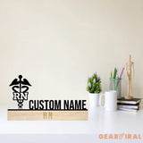 Custom RN Doctor Desk Name Plate - RN Doctor Metal Nameplate For Desk - Desk Nameplate - RN Doctor Office Decor