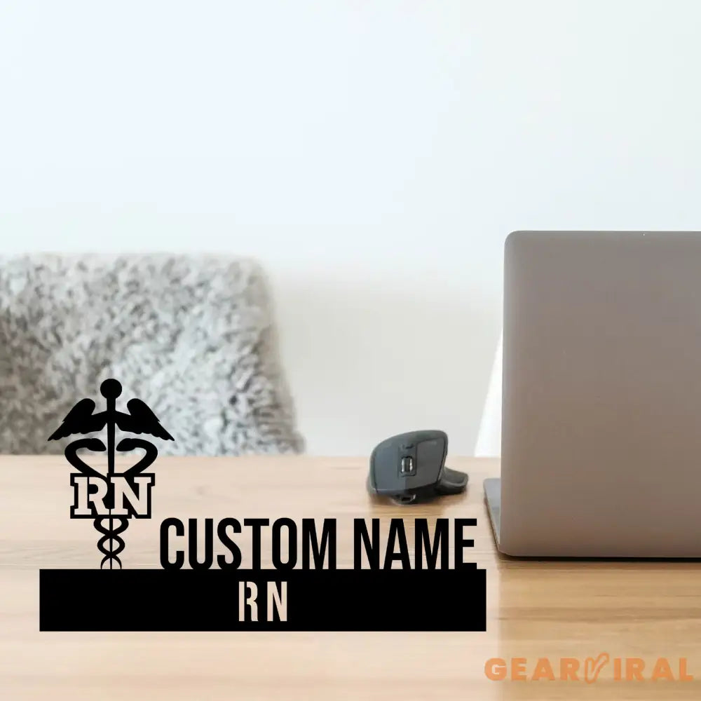 Custom RN Doctor Desk Name Plate - RN Doctor Metal Nameplate For Desk - Desk Nameplate - RN Doctor Office Decor
