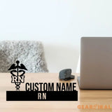 Custom RN Doctor Desk Name Plate - RN Doctor Metal Nameplate For Desk - Desk Nameplate - RN Doctor Office Decor