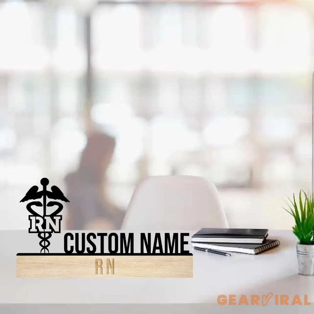 Custom RN Doctor Desk Name Plate - RN Doctor Metal Nameplate For Desk - Desk Nameplate - RN Doctor Office Decor