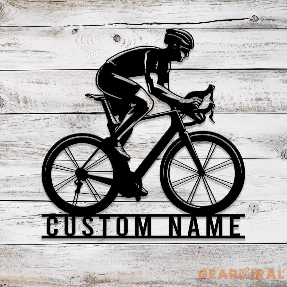 Custom Road Bike Racing Metal Sign with LED Light Personalized Bicycle Lover Name Sign Biker Decoration Christmas Gifts