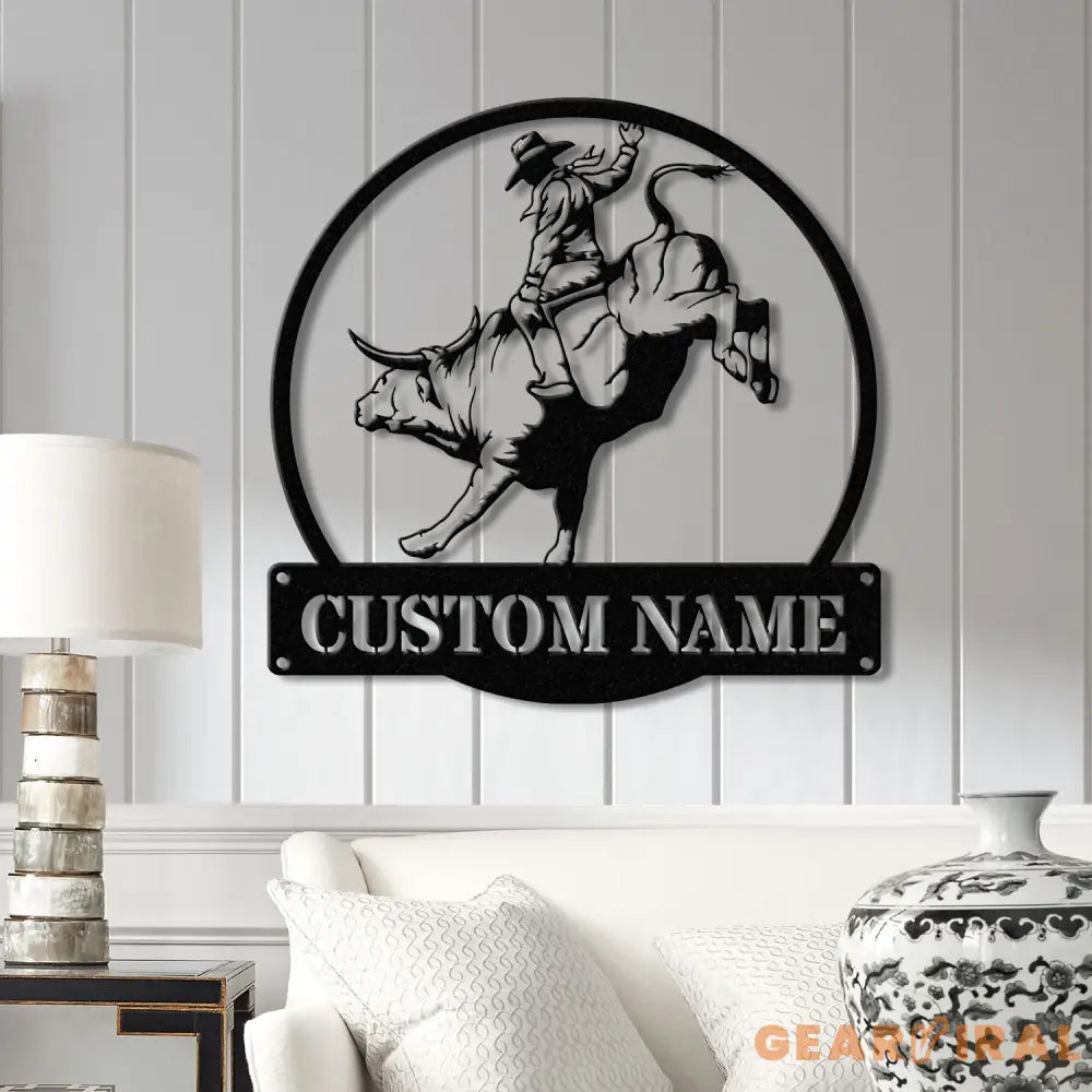 Custom Rodeo Metal Wall Art with Led Light - Cowboy Riding Horse LED Sign Bedroom Rodeo Decor Wall Decor Horse Metal
