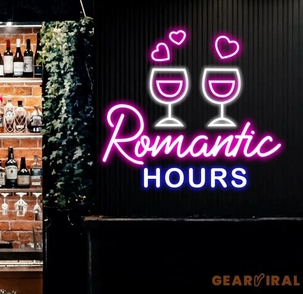 Custom Romantic Hour Neon Bar Sign Personalized Bar Club Neon Signs Neon Sign Home Bar Decor Bar Decoration Neon Lights
