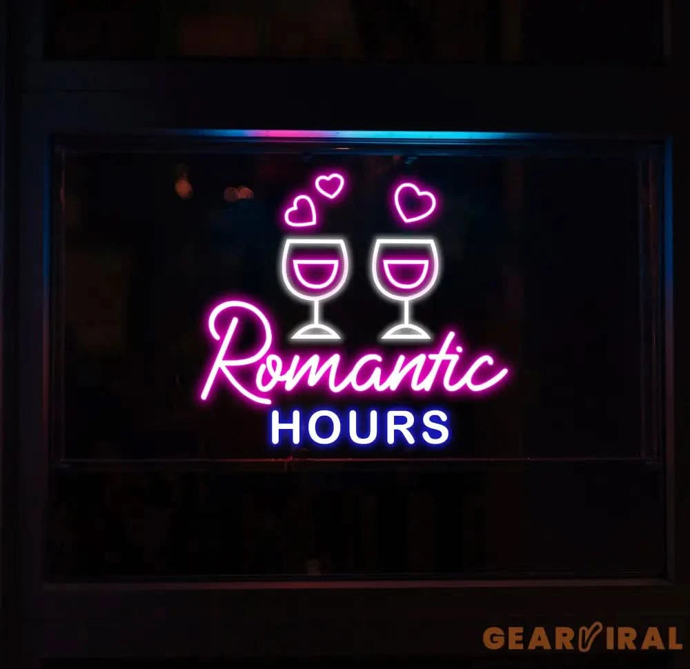 Custom Romantic Hour Neon Bar Sign Personalized Bar Club Neon Signs Neon Sign Home Bar Decor Bar Decoration Neon Lights