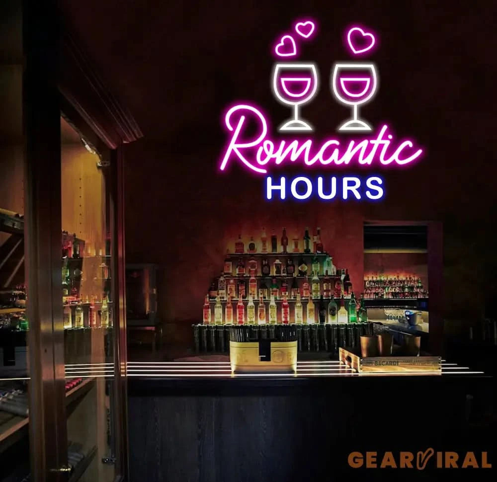Custom Romantic Hour Neon Bar Sign Personalized Bar Club Neon Signs Neon Sign Home Bar Decor Bar Decoration Neon Lights