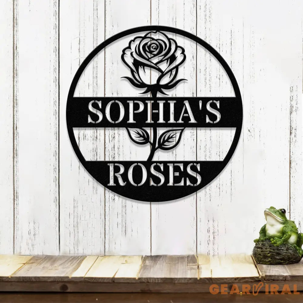 Custom Rose Garden Metal Wall Sign Personalized Outdoor Garden Sign Mom Roses Sign Garden Hanging Flower Bouquet Art