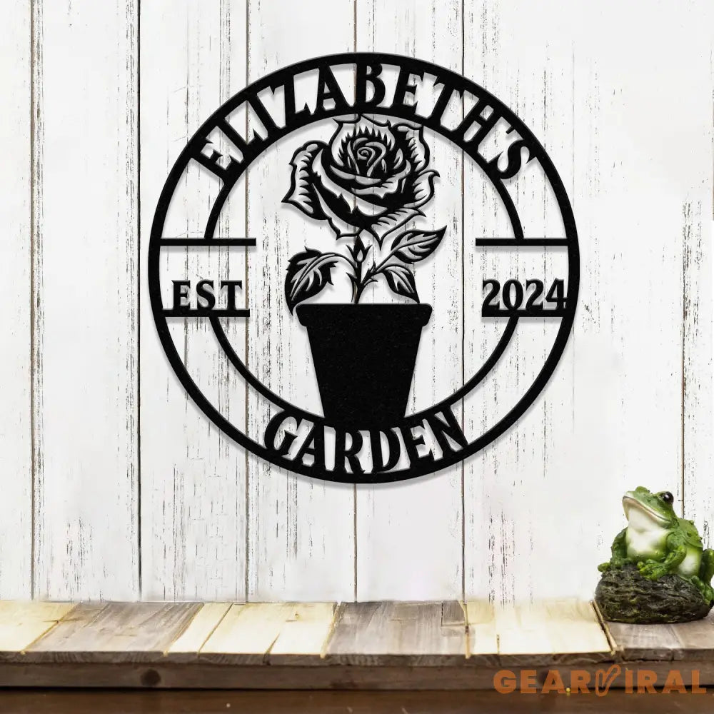 Custom Rose Garden Metal Wall Sign Personalized Outdoor Garden Sign Mom Roses Sign Garden Hanging Flower Bouquet Art