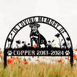 Custom Rottweiler Dog Name Sign - Memorial Garden Metal Stake Outdoor Pet Cemetery Marker Personalized Dog Gift for Loss