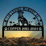 Custom Rottweiler Dog Name Sign - Memorial Garden Metal Stake Outdoor Pet Cemetery Marker Personalized Dog Gift for Loss