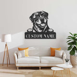 Custom Rottweiler Metal Wall Art LED Light Personalized Dog Lover Name Sign Home Decor Kids Nursery Pet Decoration Birthday Christmas Gift | GearViral