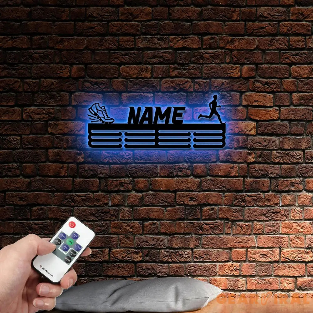 Custom Running Medal Hanger Led Light Athletes Sign House Decor Gift For Runners Trail Runner Gift Medal Display Awards