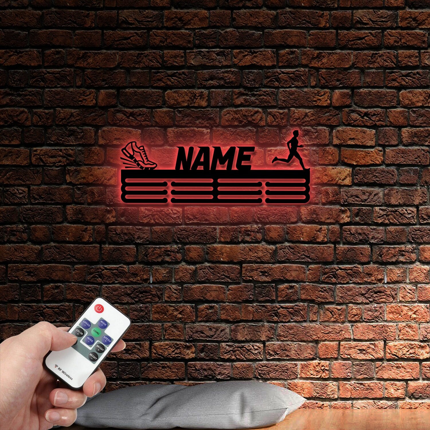 Custom Running Medal Hanger Led Light, Athletes Sign, House Decor, Gift For Runners, Trail Runner Gift, Medal Display Awards Sign