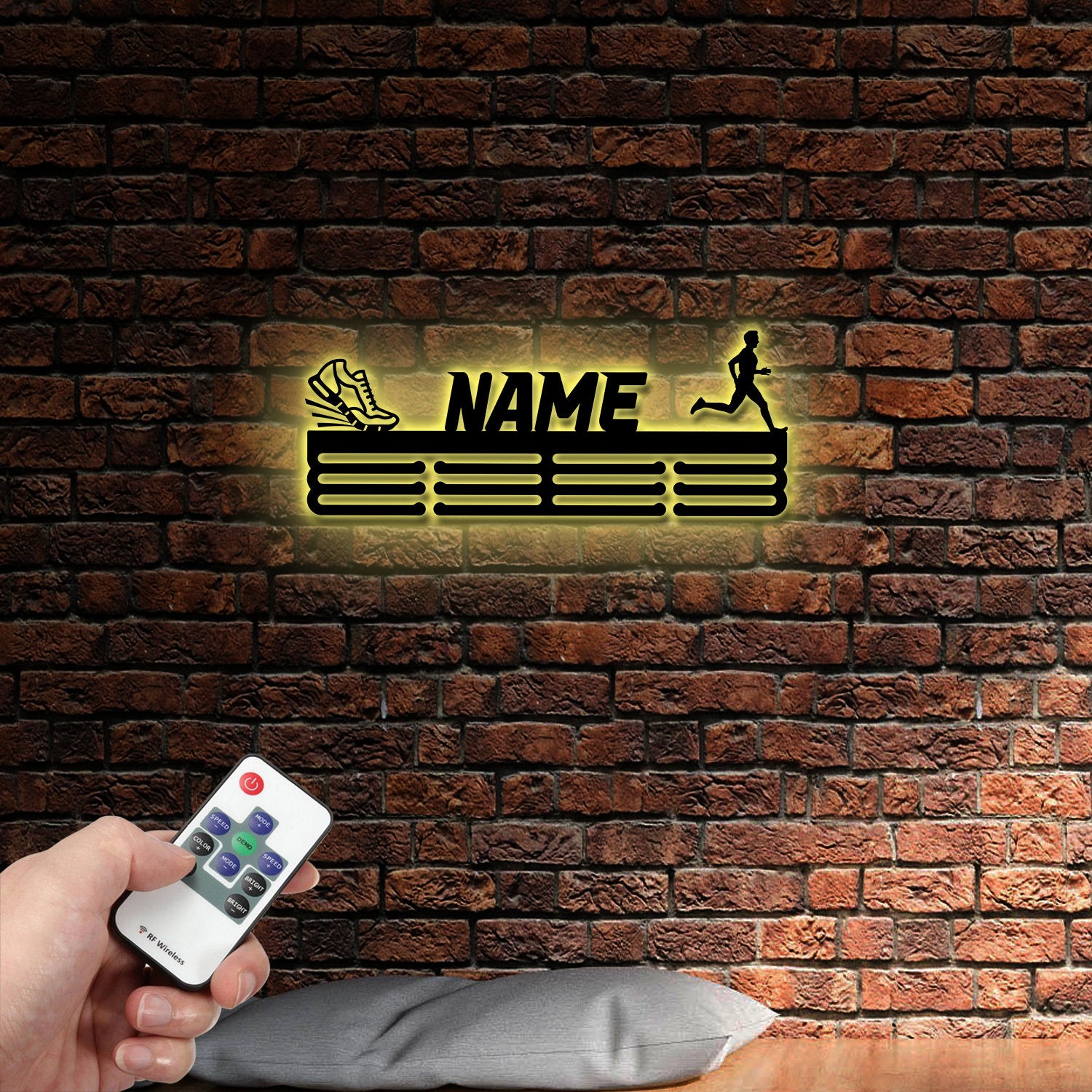 Custom Running Medal Hanger Led Light, Athletes Sign, House Decor, Gift For Runners, Trail Runner Gift, Medal Display Awards Sign