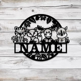 Custom Safari Animals Name Sign Metal Safari Sign Metal Wall Art Safari Nursery Decor Animal Name Sign Kid’s Nursery