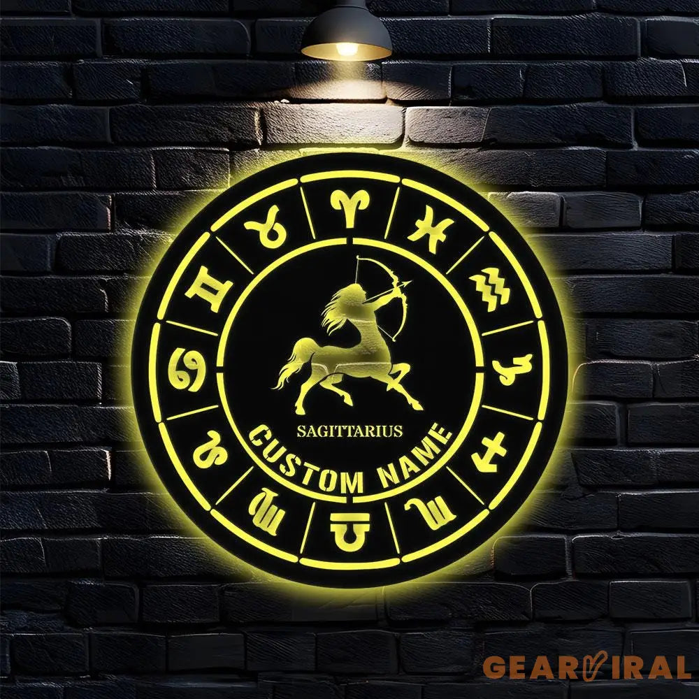 Custom Sagittarius Zodiac Metal Wall Art Sagittarius Zodiac Name Sign Decoration For Room Sagittarius Decor Custom