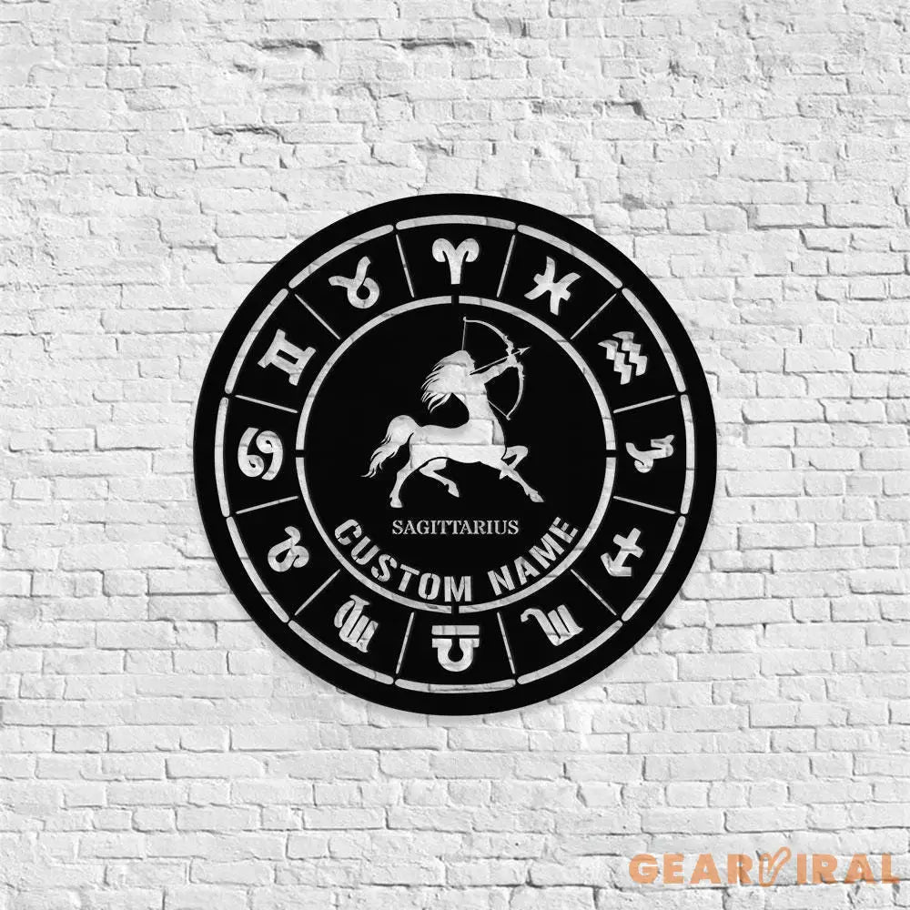 Custom Sagittarius Zodiac Metal Wall Art Sagittarius Zodiac Name Sign Decoration For Room Sagittarius Decor Custom