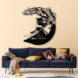 Custom Samurai Cat Wall Art with Led Lights Personalized Cute Samurai Cat Metal Sign Japanese Art Decor Cat Sign Decor