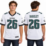 Custom Saquon Barkley Philadelphia Eagles Fan Inspired Game Jersey - White