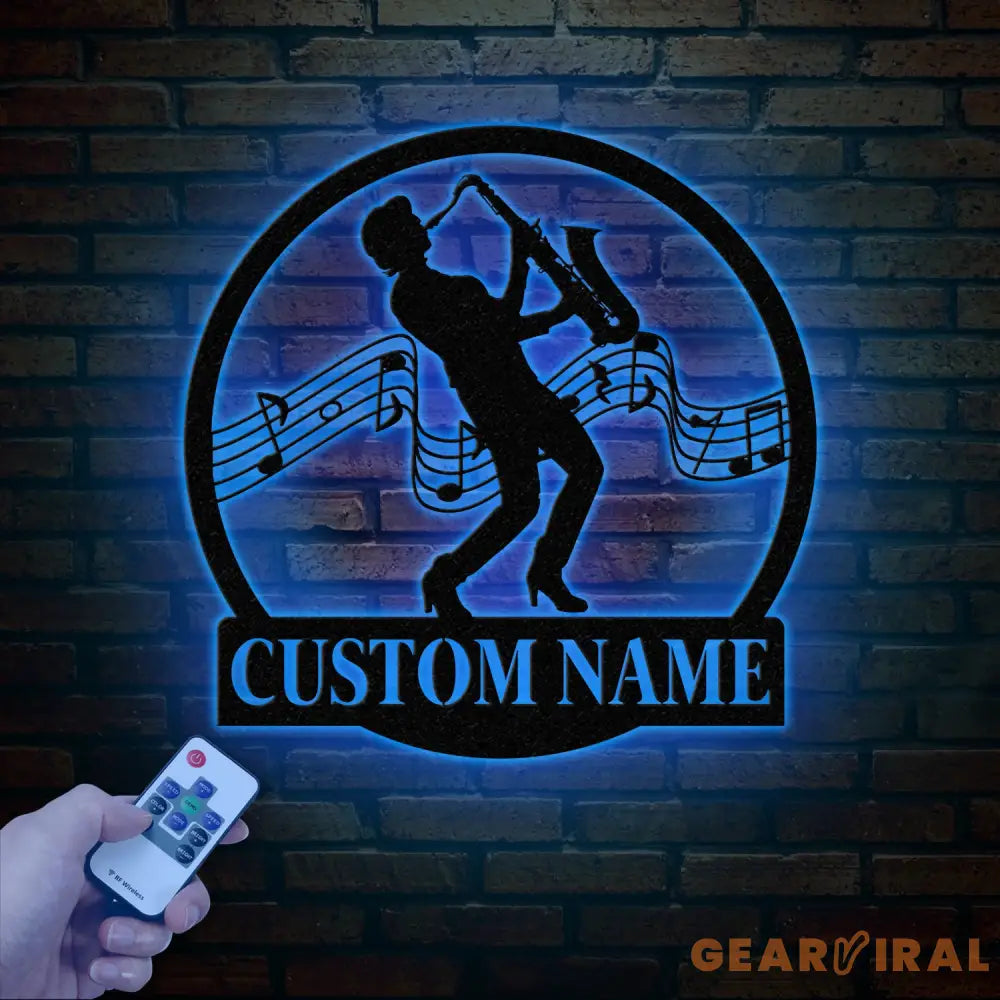 Custom Saxophone Player Name Metal Sign Personalized Jazz Lover Gift Musician Wall Decor Jazz Player Name Sign Gift for