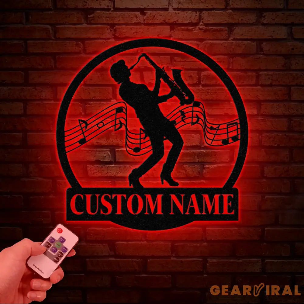 Custom Saxophone Player Name Metal Sign Personalized Jazz Lover Gift Musician Wall Decor Jazz Player Name Sign Gift for