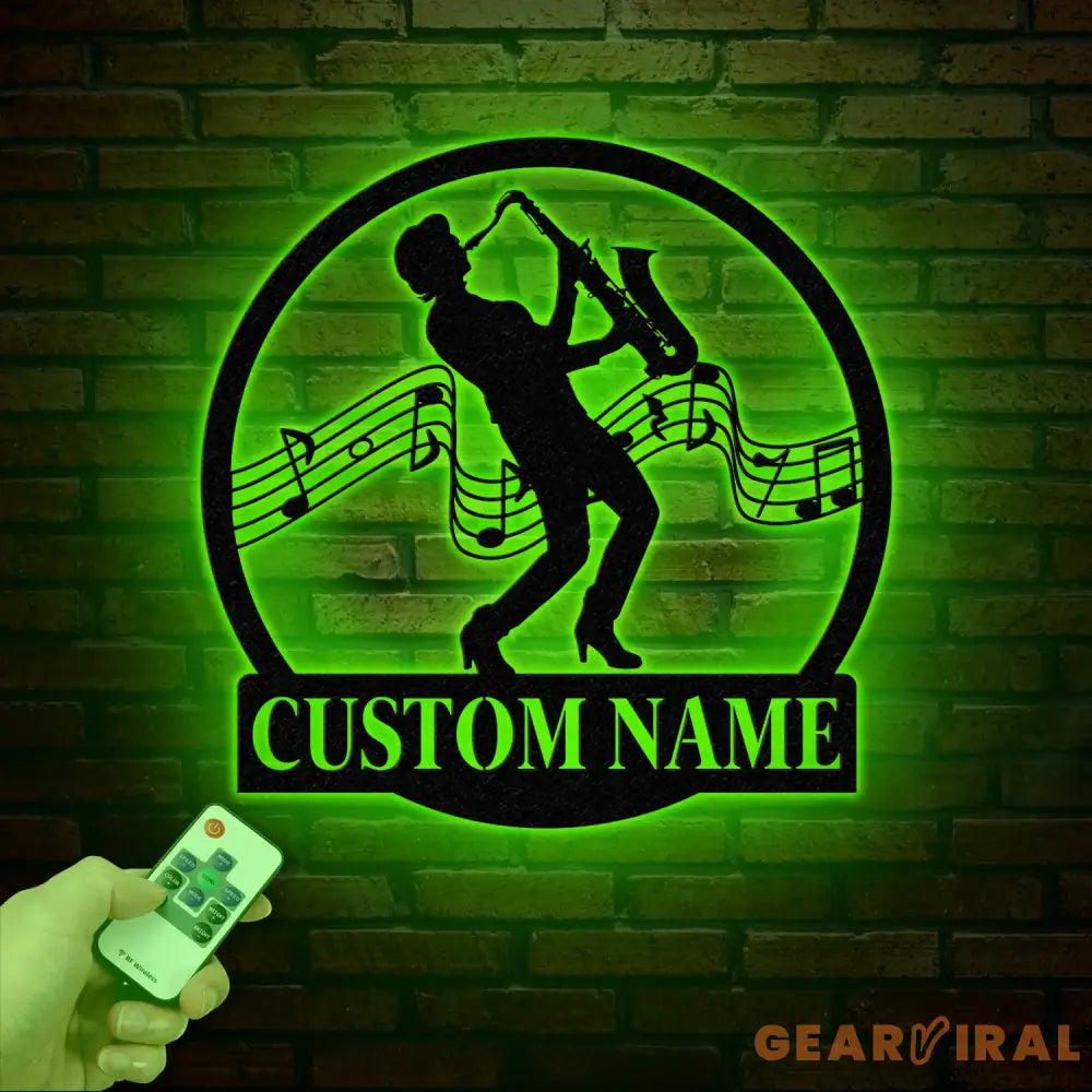 Custom Saxophone Player Name Metal Sign Personalized Jazz Lover Gift Musician Wall Decor Jazz Player Name Sign Gift for