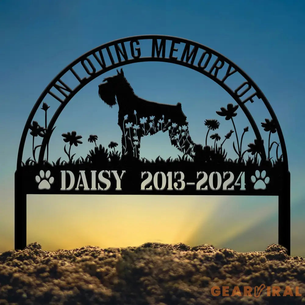 Custom Schnauzer Memorial Metal Stake - Personalized Pet Grave Marker Remembrance Sign Sympathy Gift Schnauzer Loss