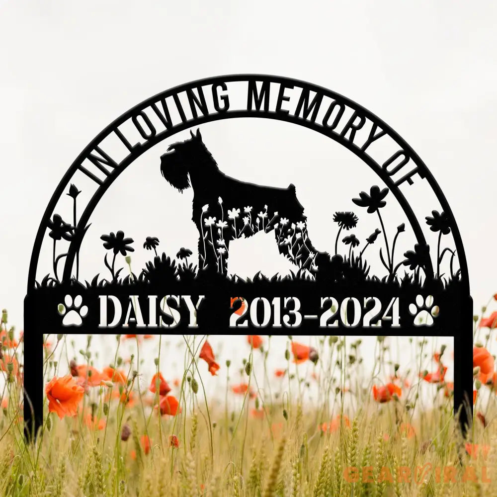 Custom Schnauzer Memorial Metal Stake - Personalized Pet Grave Marker Remembrance Sign Sympathy Gift Schnauzer Loss