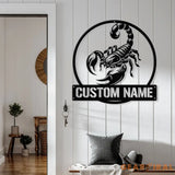 Custom Scorpion Metal Wall Art LED Light Personalized Scorpion Lover Name Sign Scorpions Metal Sign Nursery Decoration