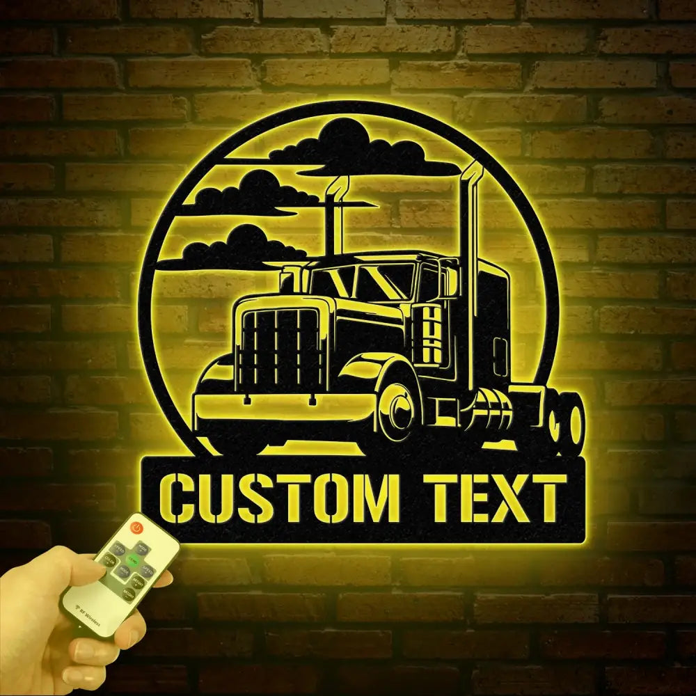 Custom Semi Truck Wall Art with Personalized Name Truck Driver Decor for Garage & Home Perfect for Father’s Day &