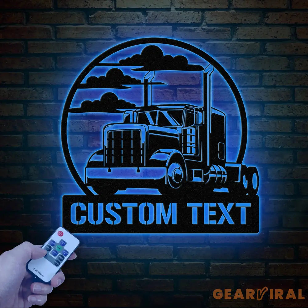 Custom Semi Truck Wall Art with Personalized Name Truck Driver Decor for Garage & Home Perfect for Father’s Day &