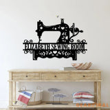Custom Sewing Machine Metal Wall Art LED Light Personalized Tailor Shop Name Sign Home Decor Sew Quilting Sewciopath