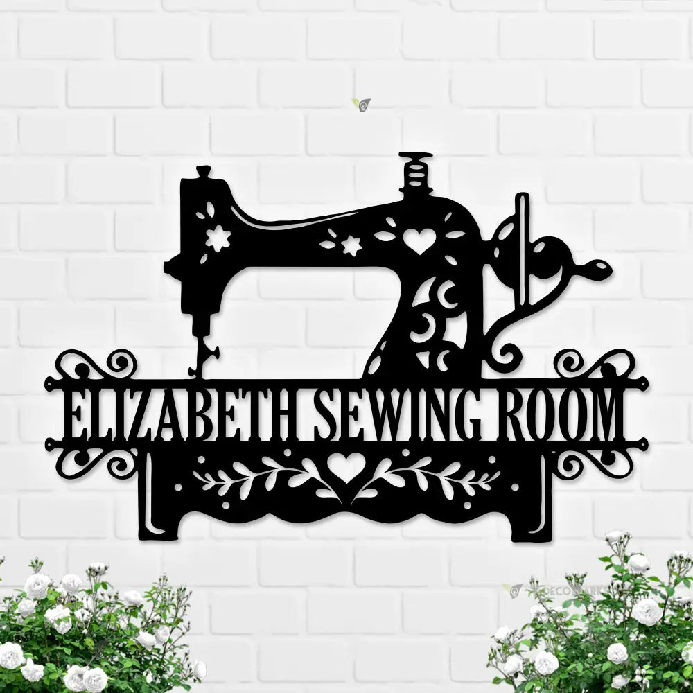 Custom Sewing Machine Metal Wall Art LED Light Personalized Tailor Shop Name Sign Home Decor Sew Quilting Sewciopath