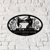 Custom Sewing Metal Wall Art Sewing Room Sign Personalized Sewing Sign Sewing Room Wall Decor Quilting Sign Gift for Her