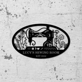 Custom Sewing Metal Wall Art Sewing Room Sign Personalized Sewing Sign Sewing Room Wall Decor Quilting Sign Gift for Her
