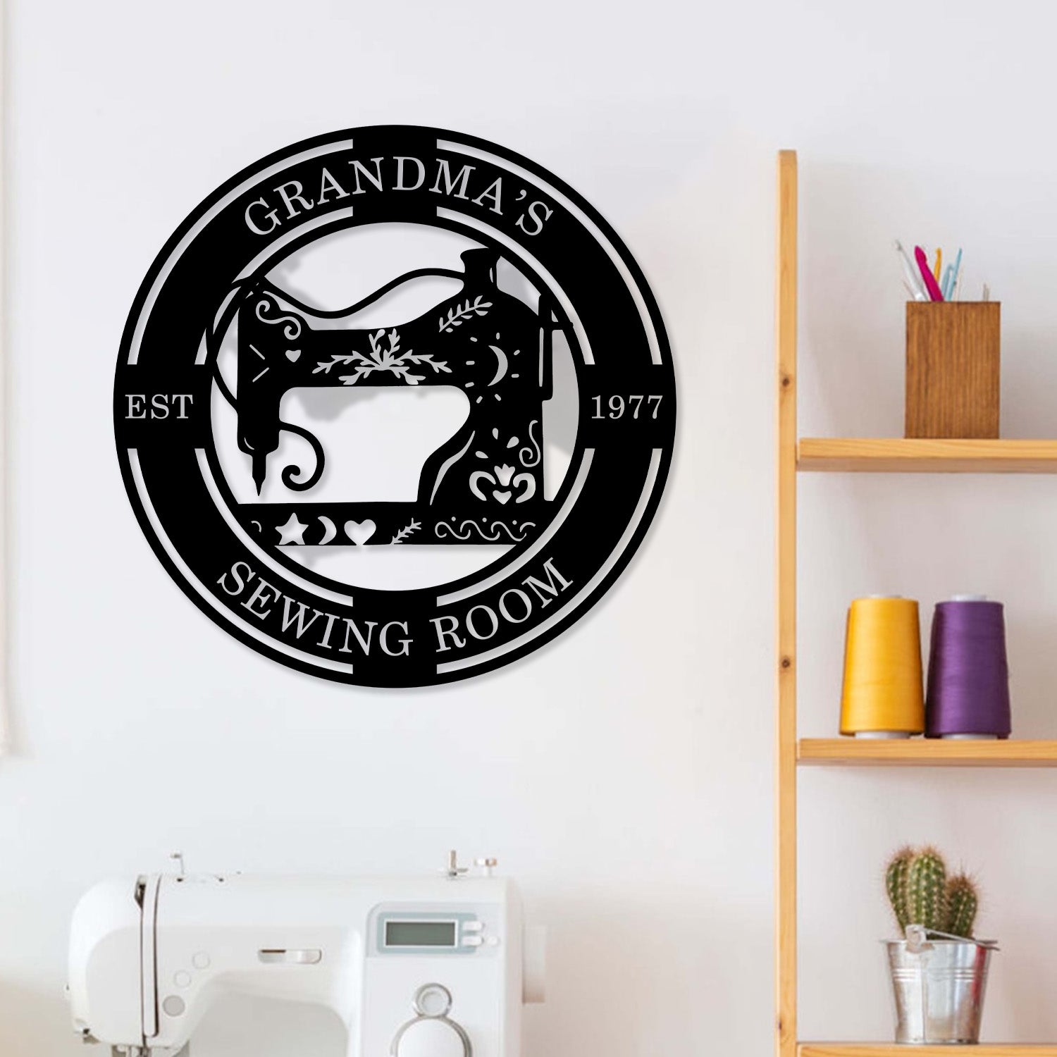 Custom Sewing Metal Wall Art Sewing Room Sign Personalized Sewing Sign Sewing Room Wall Decor Quilting Sign Gift for Her Vs3