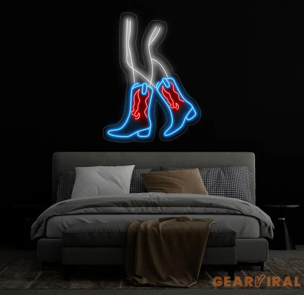 Custom Sexy Cowgirl Neon Sign with Boots - LED Wall Art for Cowboy and Cowgirl Decor - Perfect Gift for Her and Girls’