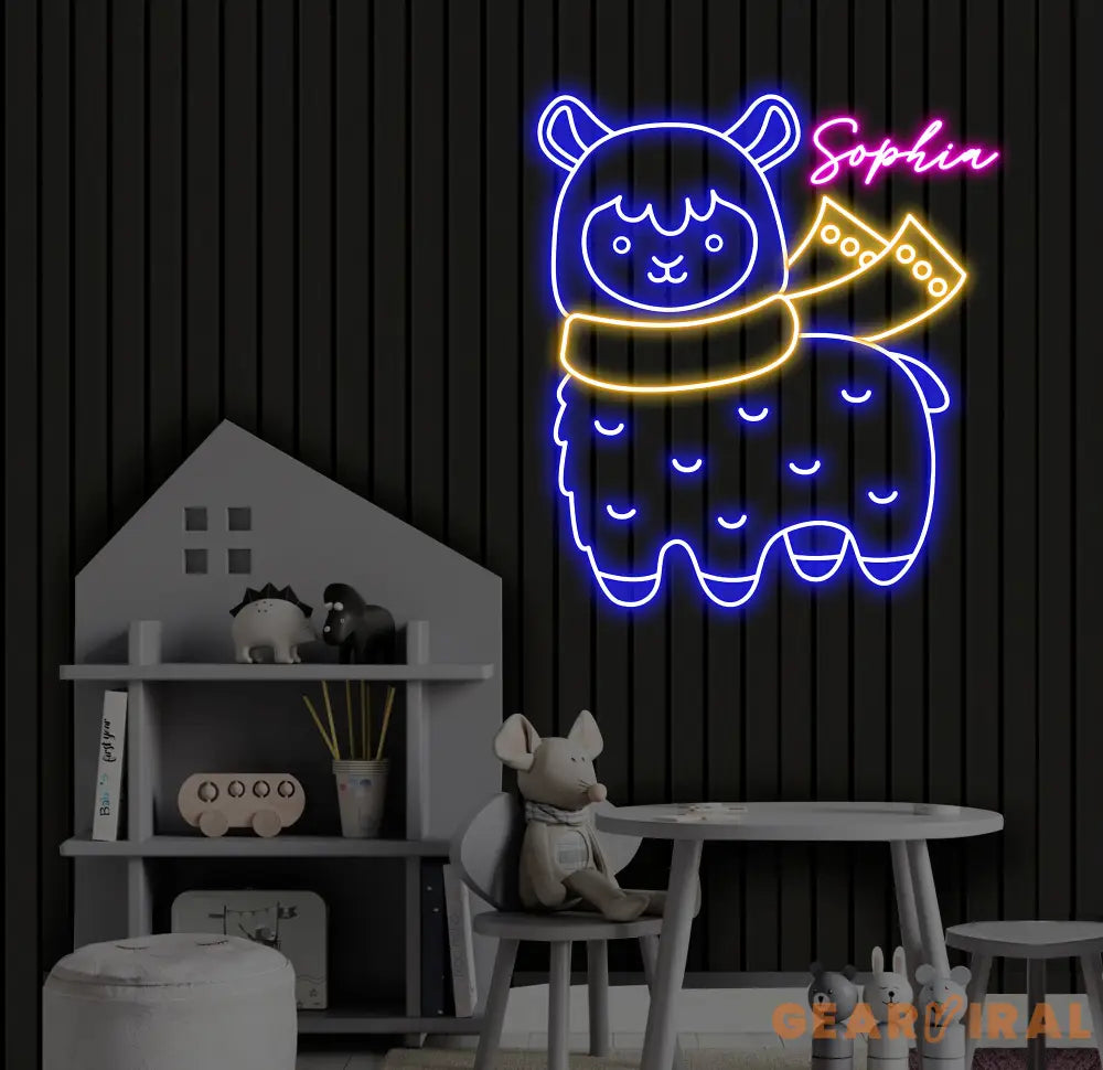 Custom Sheep Neon Sign LED Sheep Animal Light Animal Lover Wall Art Personalized Sheep Room Decor Gifts for Kids Home