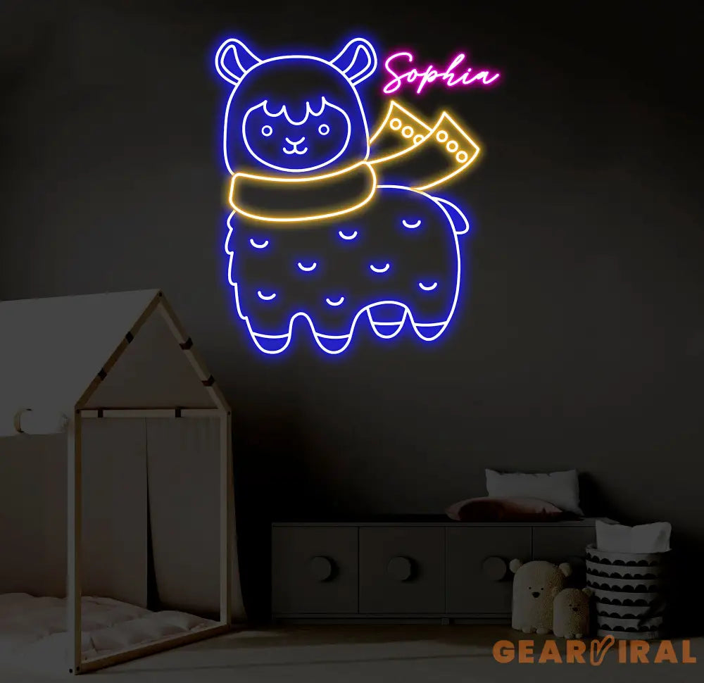 Custom Sheep Neon Sign LED Sheep Animal Light Animal Lover Wall Art Personalized Sheep Room Decor Gifts for Kids Home