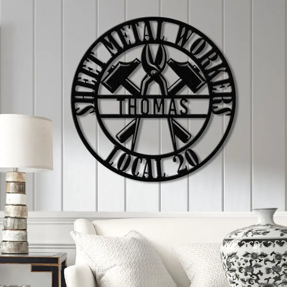 Custom Sheet Metal Workers Wall Art with LED Lights Personalized Metal Sign Gift for Husband or Dad Christmas Gift for