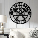 Custom Sheet Metal Workers Wall Art with LED Lights Personalized Metal Sign Gift for Husband or Dad Christmas Gift for