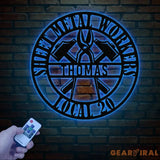 Custom Sheet Metal Workers Wall Art with LED Lights Personalized Metal Sign Gift for Husband or Dad Christmas Gift for