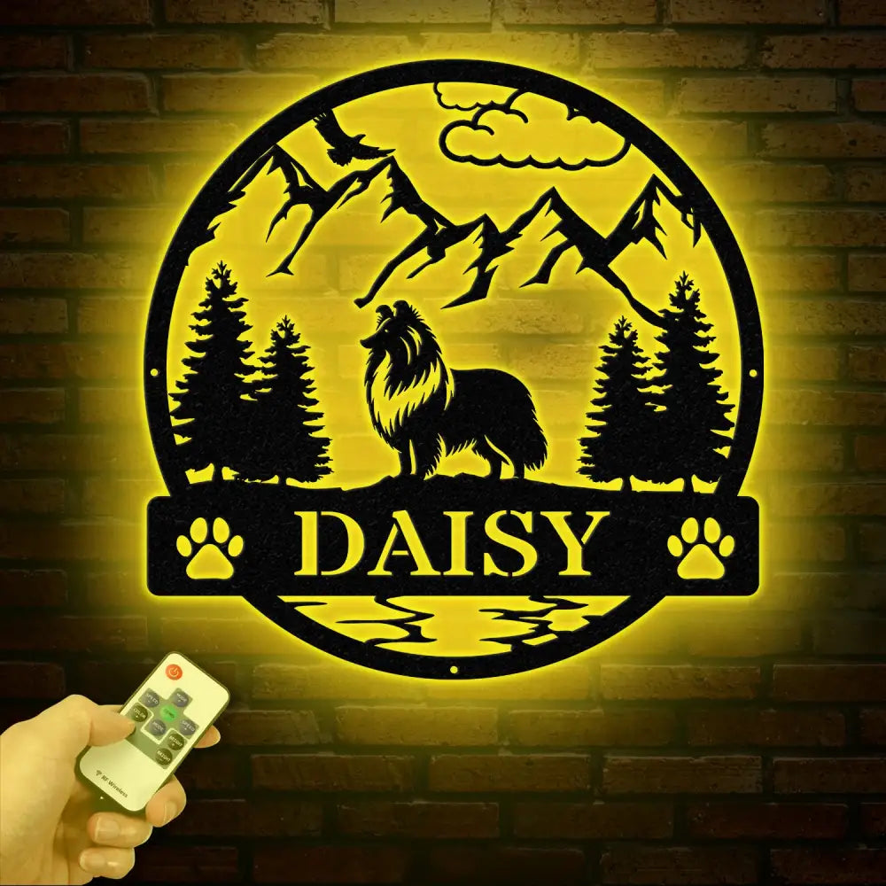 Custom Sheetland Sheepdog Metal Sign Dog Name Sign Sheetland Sheepdog Wall Decor Dog Lovers Wall Art Dog Mom Gifts Pet