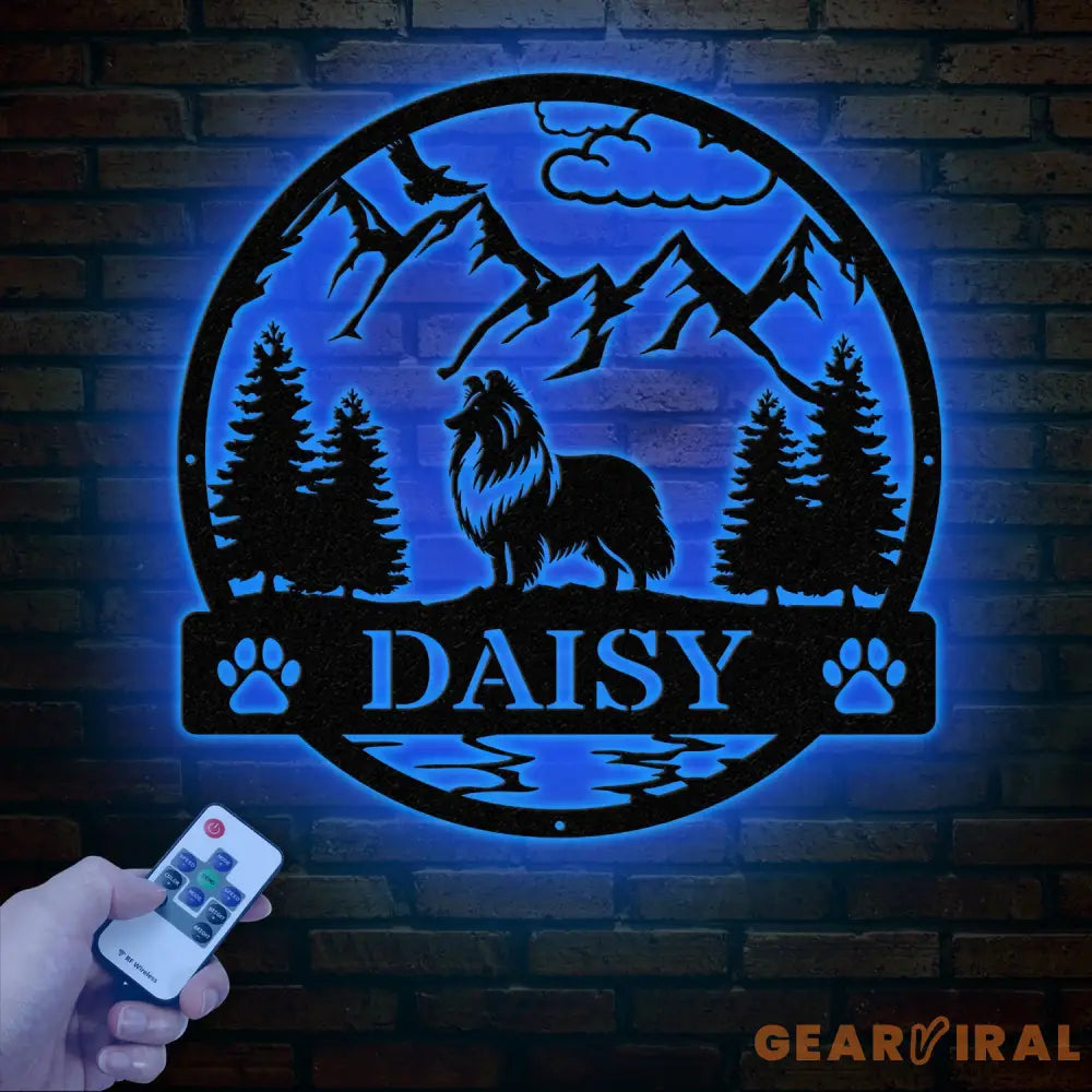 Custom Sheetland Sheepdog Metal Sign Dog Name Sign Sheetland Sheepdog Wall Decor Dog Lovers Wall Art Dog Mom Gifts Pet